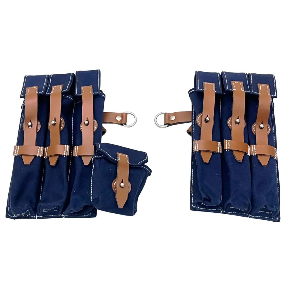 warreplica German WWII MP40 Wehrmacht Magazine Pouch Set (Blue)