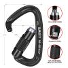 BEIFENG Auto Locking Carabiner 25KN Climbing Carabiner Large Carabiner Clip Obtained UIAA Certification Heavy Duty Carabiners Suitable for Rock Climbing, Camping, Gym,Rescue Black (Black&Silver-4PCS) view 2