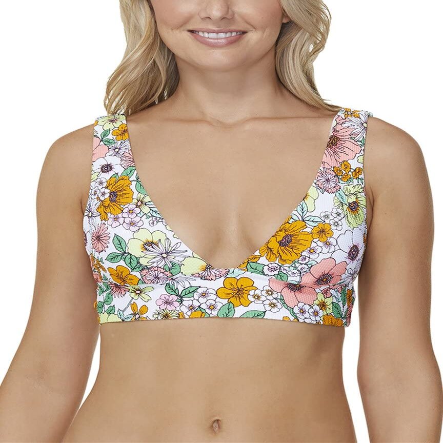 Raisins Island Plunge Bralette Bikini Top White