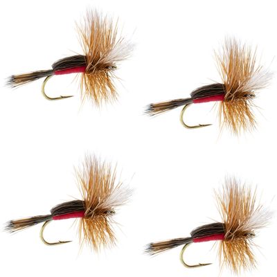 The Fly Fishing Place Royal Humpy Classic Trout Dry Fly Fishing Flies - Set of 4 Flies Size 16
