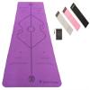 BodyForge Exercise Yoga Mat (Purple/Pink) & Fabric Hip Bands Set Bundle view 1
