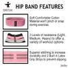 BodyForge Exercise Yoga Mat (Purple/Pink) & Fabric Hip Bands Set Bundle view 4