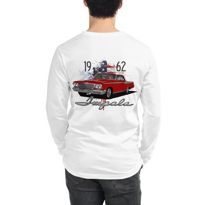 1962 Chevy Impala SS Antique Classic Car Unisex Long Sleeve Tee White