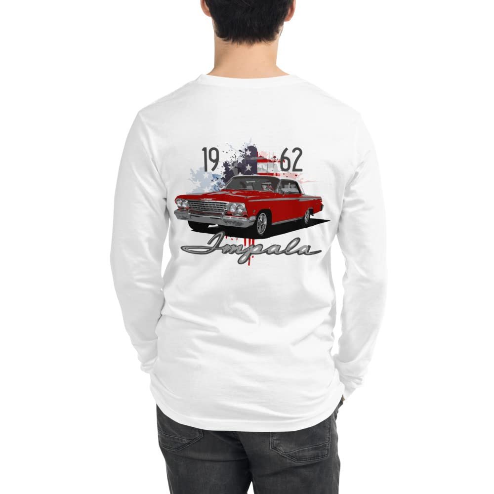 1962 Chevy Impala SS Antique Classic Car Unisex Long Sleeve Tee White