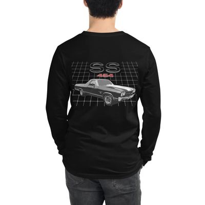 1970 Chevy El Camino SS 454 Classic Car Unisex Long Sleeve Tee Black