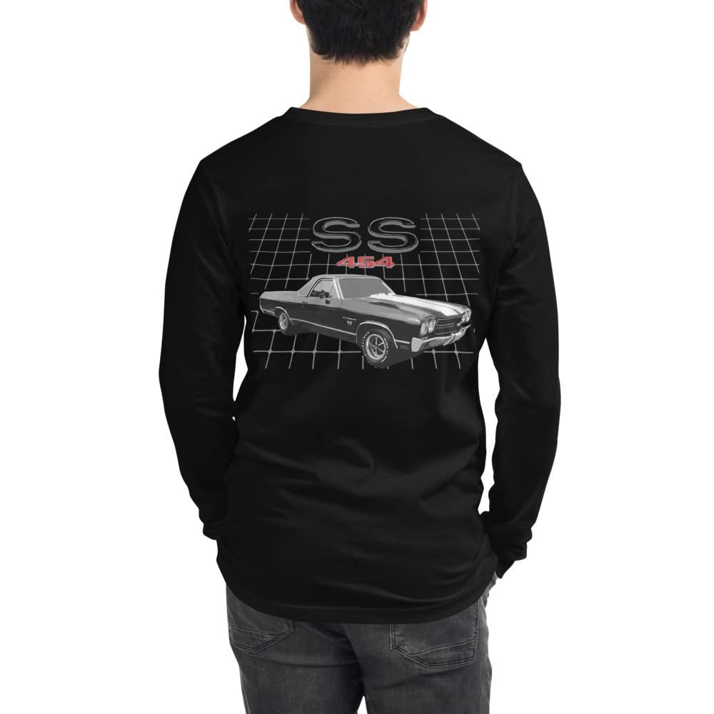1970 Chevy El Camino SS 454 Classic Car Unisex Long Sleeve Tee Black