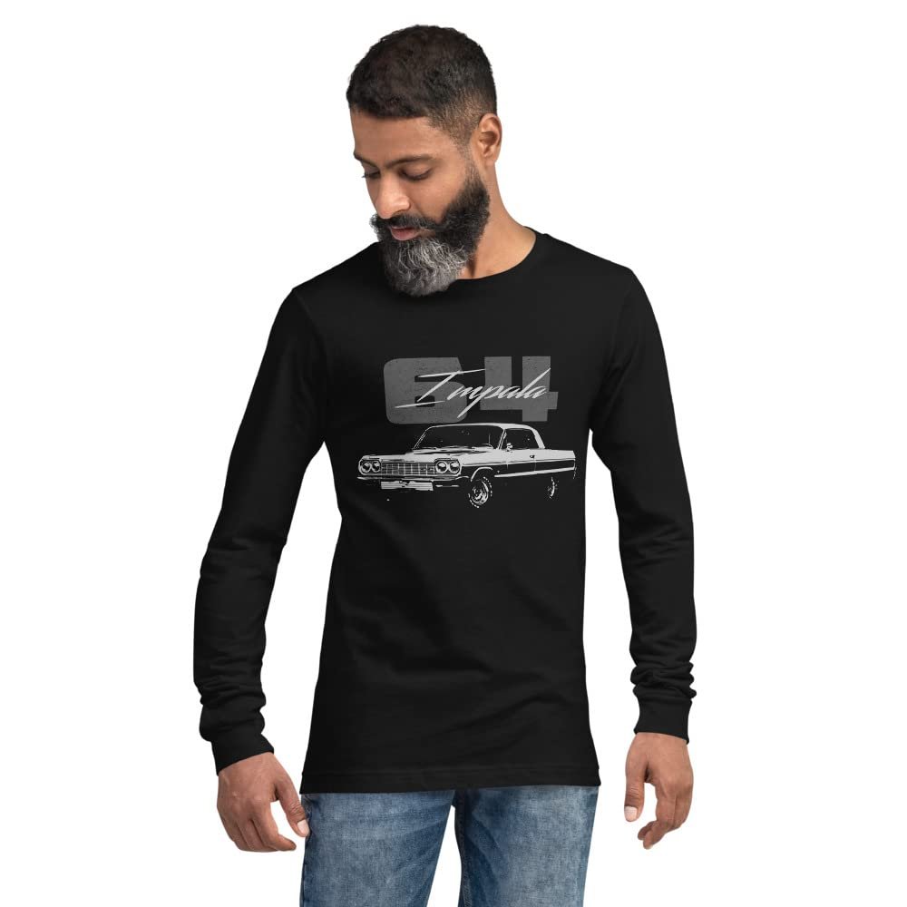 1964 64 Chevy Impala Classic Car Unisex Long Sleeve Tee Black