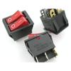 2PCS/LOT Double Boat Rocker Switch 6 Pin On-Off with Red Light 20A 125VAC KCD3 view 1