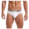 Saohuo Mens Striped Patchwork Underwear Breathable Casual Letter Print Underpants Knickers Athletic Supporter Boxers Panties view 2