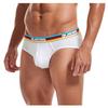 Saohuo Mens Striped Patchwork Underwear Breathable Casual Letter Print Underpants Knickers Athletic Supporter Boxers Panties view 3