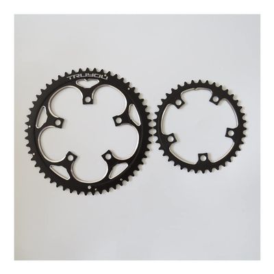 MYEEI Road Bicycle Chainring Double Sprocket 110 BCD 50T 48T 46T 36T 34T Road Bicycle Chainwheel Folding Bike Chain Wheel Black (Color : 46/34T)