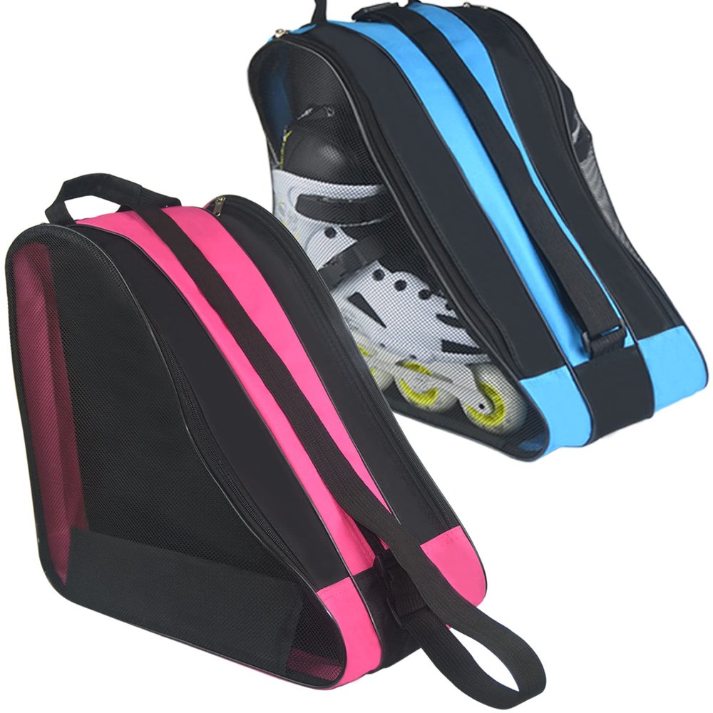 Gooyule Roller Skate Bag, Adjustable Shoulder Strap Ice Skate Bag for Girls, Boys & Adults, Large Capacity Fits Quad, Inline & Roller Skating Accessories