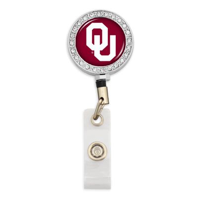 From the Heart University of Oklahoma OU Boomer Sooner Crystal College Badge Reel Holder with Belt Clip 30 inch Retractable