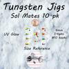 Tungsten UV Glow Ice Fishing Jigs - Sol Mates 10 Pack 4mm 1.4gm #10 Hook Jigging Flyfish Lure Bait Walleye Crappie Panfish Trout Mermaid Gear view 4