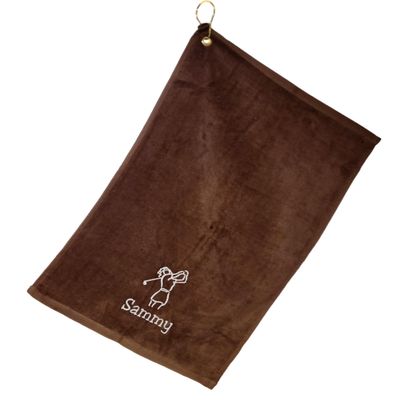 101 BEACH Personalized Women's Golf Bag Towel with Embroidered Name (Brown - Embroidered Name Woman)