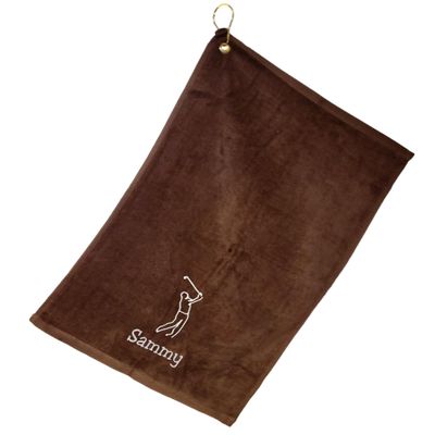 101 BEACH Personalized Men's Golf Bag Towel with Embroidered Name (Brown - Embroidered Name Man)