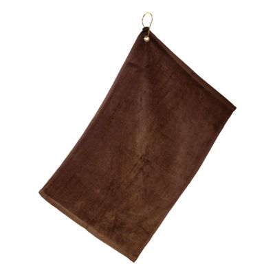 101 BEACH Cotton Golf Bag Towel with Clip (Brown)