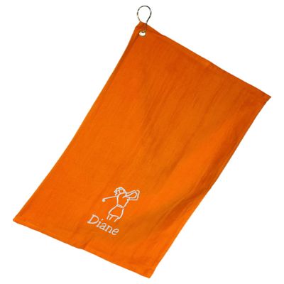 101 BEACH Personalized Women's Golf Bag Towel with Embroidered Name (Orange - Embroidered Name Woman)