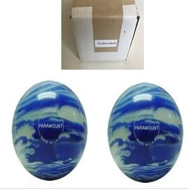 BuyBocceBalls - EPCO Duckpin Bowling Balls - - (4 3/4 inch- 3lbs. 10 oz.) Pack of 2 - Marbleized - Blue & White - Made in USA