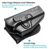 Compatible with Glock 17/19/23/31/32(Gen1-5), G22 (Gen 1-4), G19x/G44/G45,Level II Retention with Index Finger Release,Belt Clip&MOLLE view 3