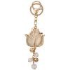 Tulip Flower Keychain, Metal Key Ring Pendant Creative Car Key Ring for Women Girls Bag Charm Jewelry Gift (Color : Gold, Size : 4.9 x 1.2 x 1.2 in) view 1
