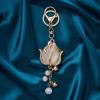 Tulip Flower Keychain, Metal Key Ring Pendant Creative Car Key Ring for Women Girls Bag Charm Jewelry Gift (Color : Gold, Size : 4.9 x 1.2 x 1.2 in) view 2