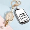 Tulip Flower Keychain, Metal Key Ring Pendant Creative Car Key Ring for Women Girls Bag Charm Jewelry Gift (Color : Gold, Size : 4.9 x 1.2 x 1.2 in) view 3