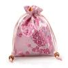 Only My Live Home 10pcs Elegant Jacquard Silk Brocade Jewelry Pouch Small Drawstring Bracelet Gift Bags Packaging Luxury Lavender Candy Storage Sachet (pink) view 1