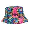 Bucket Hat Reversible Packable Tie Dye Hats Double Side Reversible Beach Sun Kids Hats (B) view 1