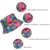 Bucket Hat Reversible Packable Tie Dye Hats Double Side Reversible Beach Sun Kids Hats (B) view 3