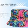 Bucket Hat Reversible Packable Tie Dye Hats Double Side Reversible Beach Sun Kids Hats (B) view 4