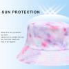 Bucket Hat Reversible Packable Tie Dye Hats Double Side Reversible Beach Sun Kids Hats (D) view 4