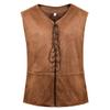 Kranchungel Pirate Vest Mens Costume: Renaissance Costume Men Medieval Viking Gothic Steampunk Vest Outfit for Themed Parties Light Brown 2X-Large view 1