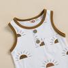 YINGISFITM Newborn Baby Girl Boy Clothes Cotton Printed Sleeveless T Shirt Tank Top Beach Shorts Two Piece Summer Outfit (12-18 Months,White) view 4