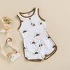 YINGISFITM Newborn Baby Girl Boy Clothes Cotton Printed Sleeveless T Shirt Tank Top Beach Shorts Two Piece Summer Outfit (0-6 Months,White) view 2