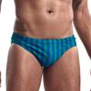 AIMPACT Mens Stripe Swim Briefs Sexy Bikini Swimwear Quick Dry Trunks Bathing Swimsuit for Men (GreenBlue L)