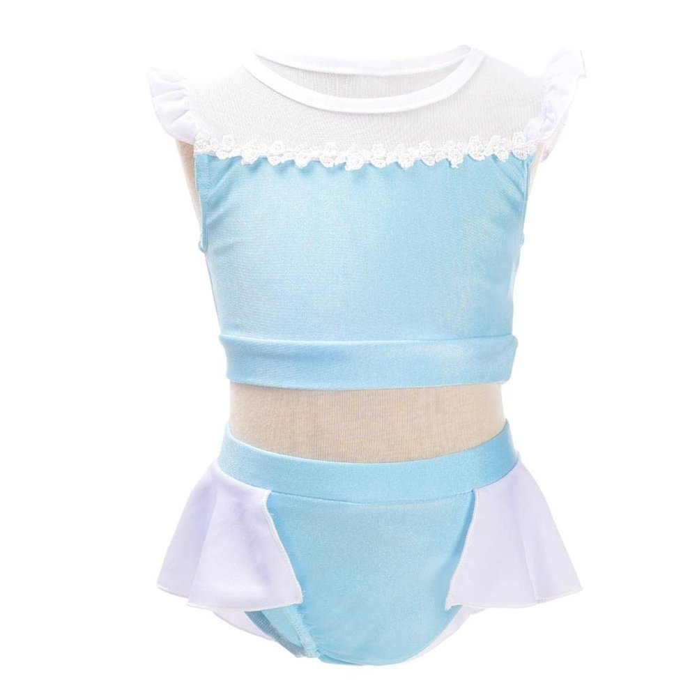 Dressy Daisy Toddler Girls Princess 2 Piece Tankini Swimsuit Swimwear Swimming Bathing Suit with Skirt Size 4T, Blue