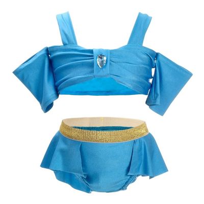 Dressy Daisy Little Girls Princess 2 Piece Tankini Swimsuit Swimwear Swimming Bathing Suit with Skirt Size 6, Blue