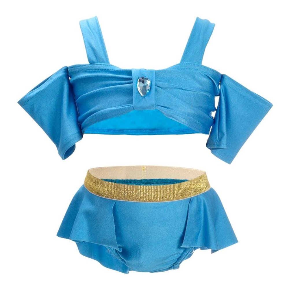 Dressy Daisy Little Girls Princess 2 Piece Tankini Swimsuit Swimwear Swimming Bathing Suit with Skirt Size 6, Blue