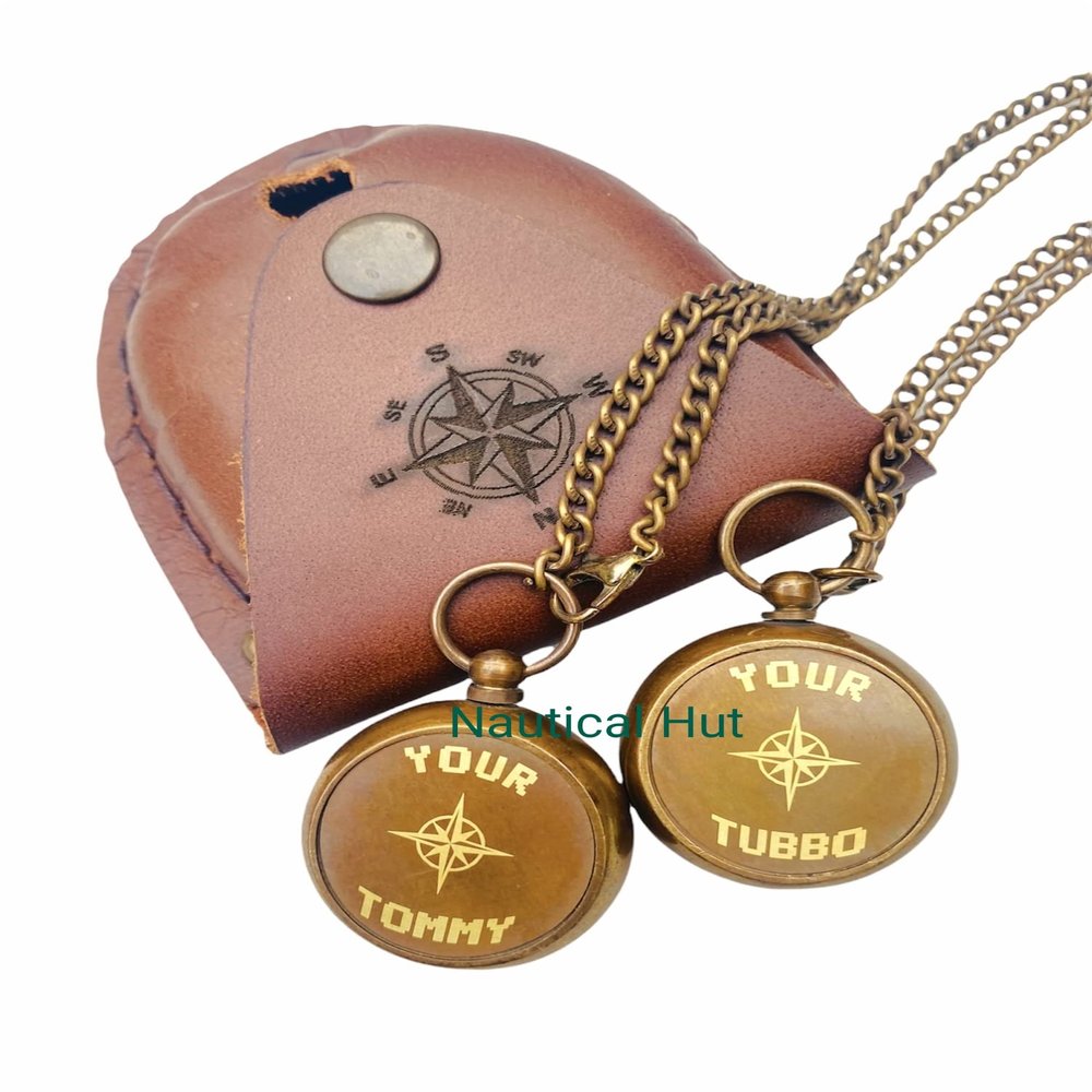 Brass Compass Personalized Waterproof Pocket Compass for Son, Grandson, Daughter Baptism, Communion, Easter, Graduation Gift Engraved with Your Tommy, Your Tubbo
