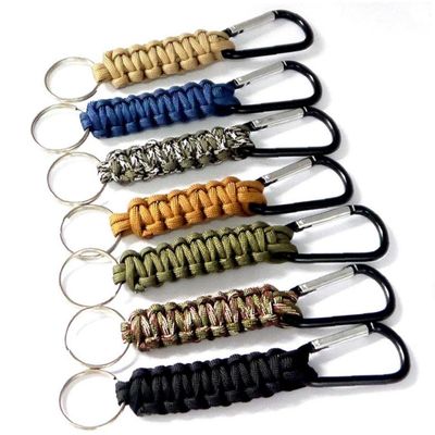Ruluti 7pcs Professional Paracord Keychain Sturdy Rope Paracord with Carabiner Braided Lanyard Key Ring Hooks for Hiking Camping