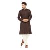 ITOS365 Men Cotton Blend Kurta Pyjama Set Party Fashion Regular Ethinic Wear Indian Dress Gift for Men Coffee XL view 1