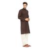 ITOS365 Men Cotton Blend Kurta Pyjama Set Party Fashion Regular Ethinic Wear Indian Dress Gift for Men Coffee XL view 2