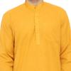 ITOS365 Men Cotton Blend Kurta Pyjama Set Party Fashion Regular Ethinic Wear Indian Dress Gift for Men Golden XL view 4