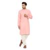 ITOS365 Men Cotton Blend Kurta Pyjama Set Party Fashion Regular Ethinic Wear Indian Dress Gift for Men Light Pink Medium view 1