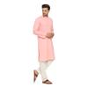 ITOS365 Men Cotton Blend Kurta Pyjama Set Party Fashion Regular Ethinic Wear Indian Dress Gift for Men Light Pink Medium view 2