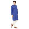 ITOS365 Men Cotton Blend Kurta Pyjama Set Party Fashion Regular Ethinic Wear Indian Dress Gift for Men Royal Blue XL view 2