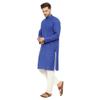 ITOS365 Men Cotton Blend Kurta Pyjama Set Party Fashion Regular Ethinic Wear Indian Dress Gift for Men Royal Blue XL view 3