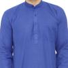 ITOS365 Men Cotton Blend Kurta Pyjama Set Party Fashion Regular Ethinic Wear Indian Dress Gift for Men Royal Blue XL view 4