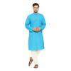 ITOS365 Men Cotton Blend Kurta Pyjama Set Party Fashion Regular Ethinic Wear Indian Dress Gift for Men Turquoise Small view 1